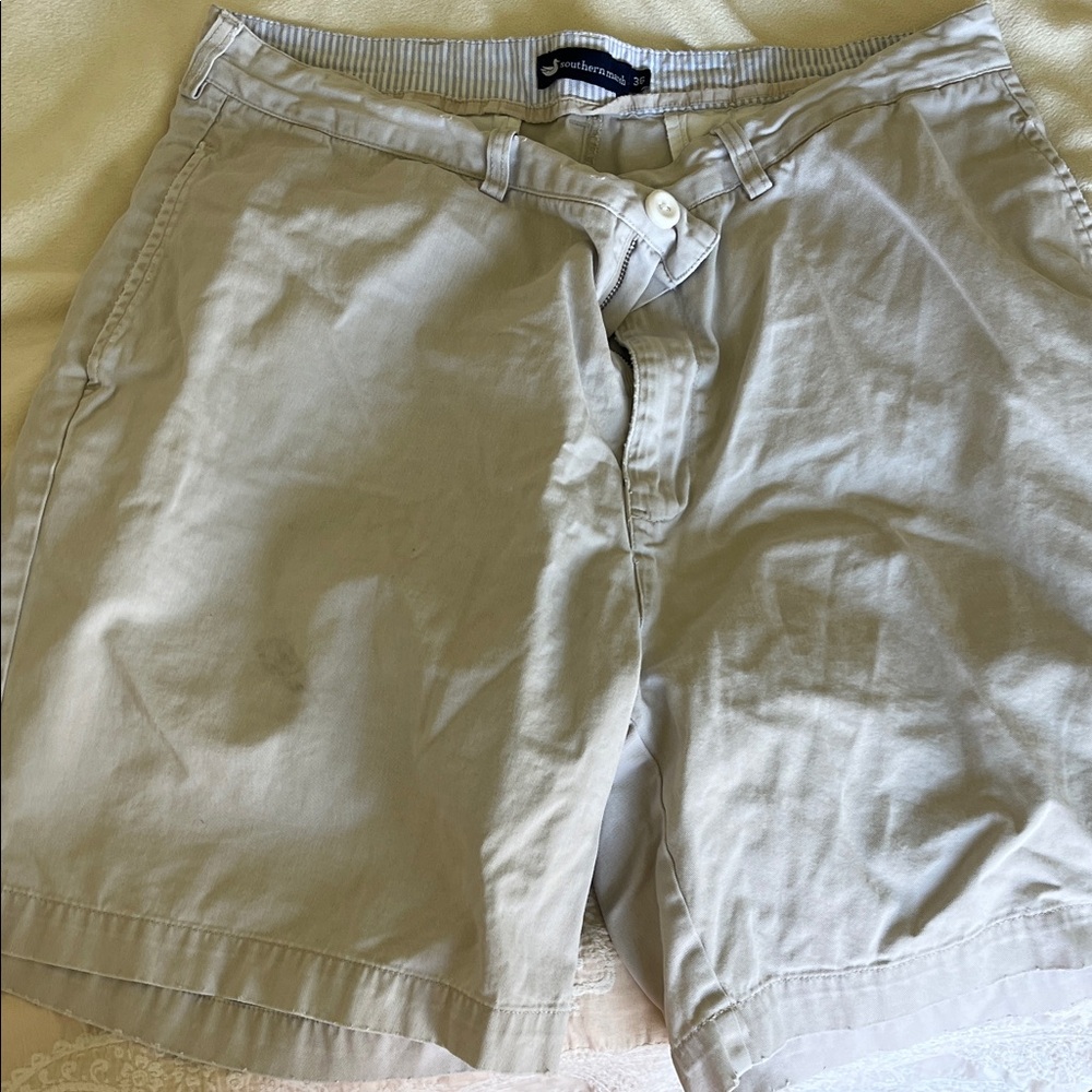 Southern Marsh Light Tan Flat Front Shorts